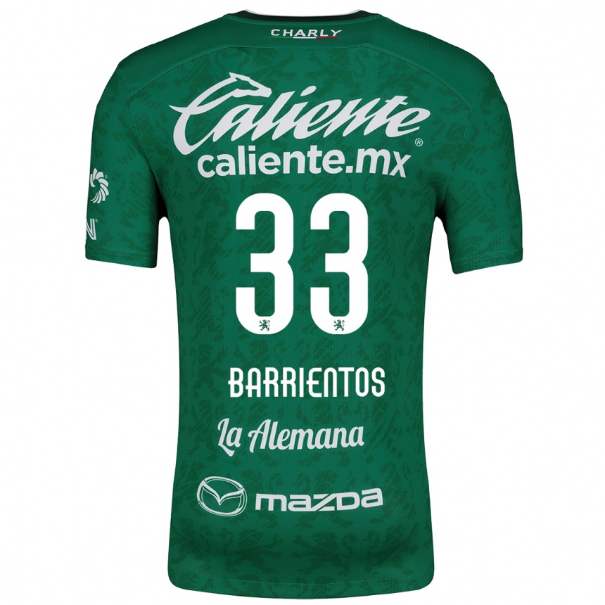 Kids Football Yashira Barrientos #33 Green White Home Jersey 2024/25 T-Shirt