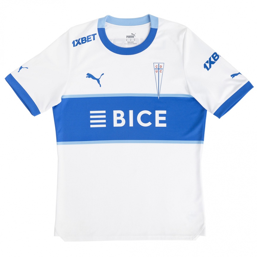 Kids Football Diego Ossa #0 White Blue Home Jersey 2024/25 T-Shirt