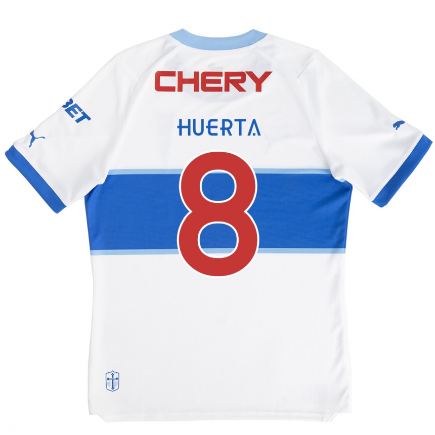 Kids Football Valber Huerta #8 White Blue Home Jersey 2024/25 T-Shirt