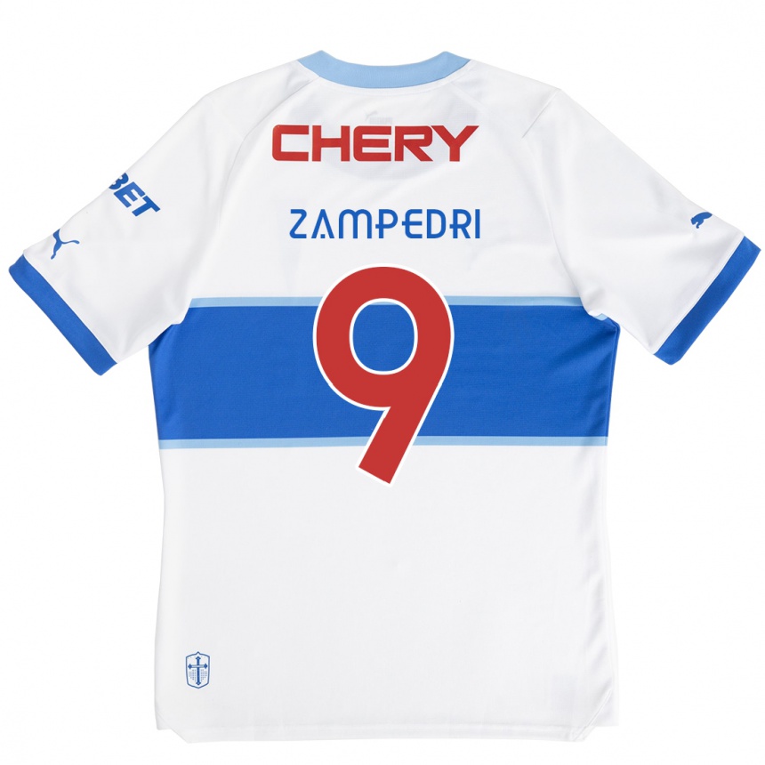 Kids Football Fernando Zampedri #9 White Blue Home Jersey 2024/25 T-Shirt