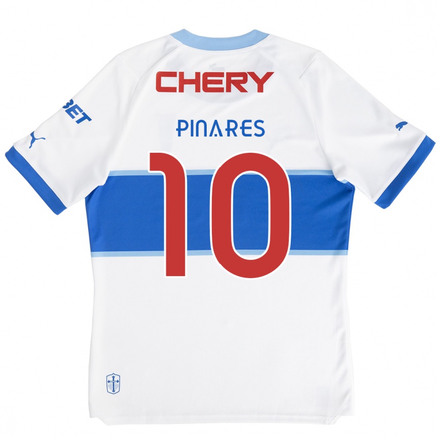 Kids Football César Pinares #10 White Blue Home Jersey 2024/25 T-Shirt