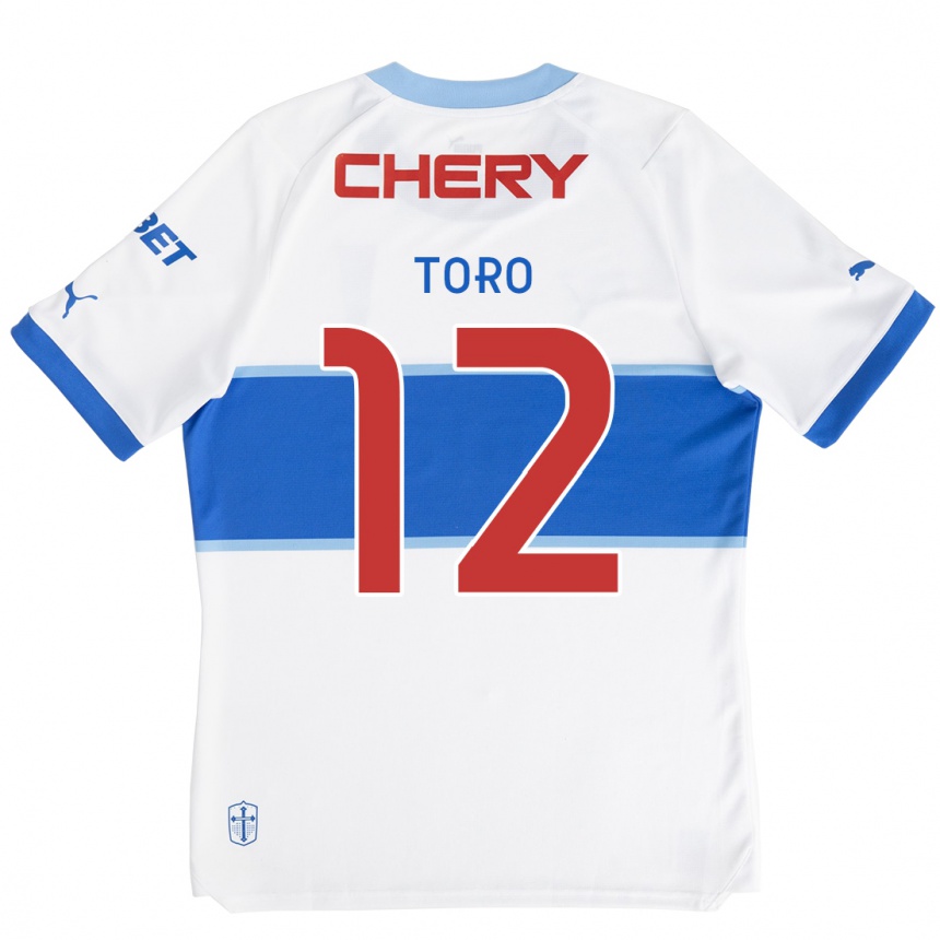 Kids Football Ian Toro #12 White Blue Home Jersey 2024/25 T-Shirt