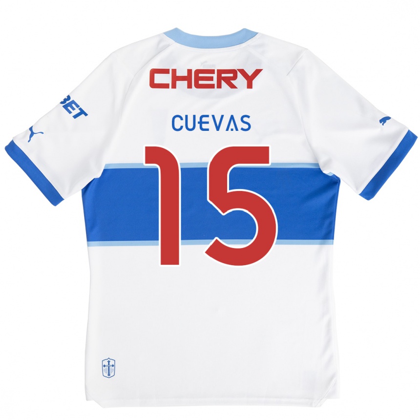 Kids Football Cristian Cuevas #15 White Blue Home Jersey 2024/25 T-Shirt