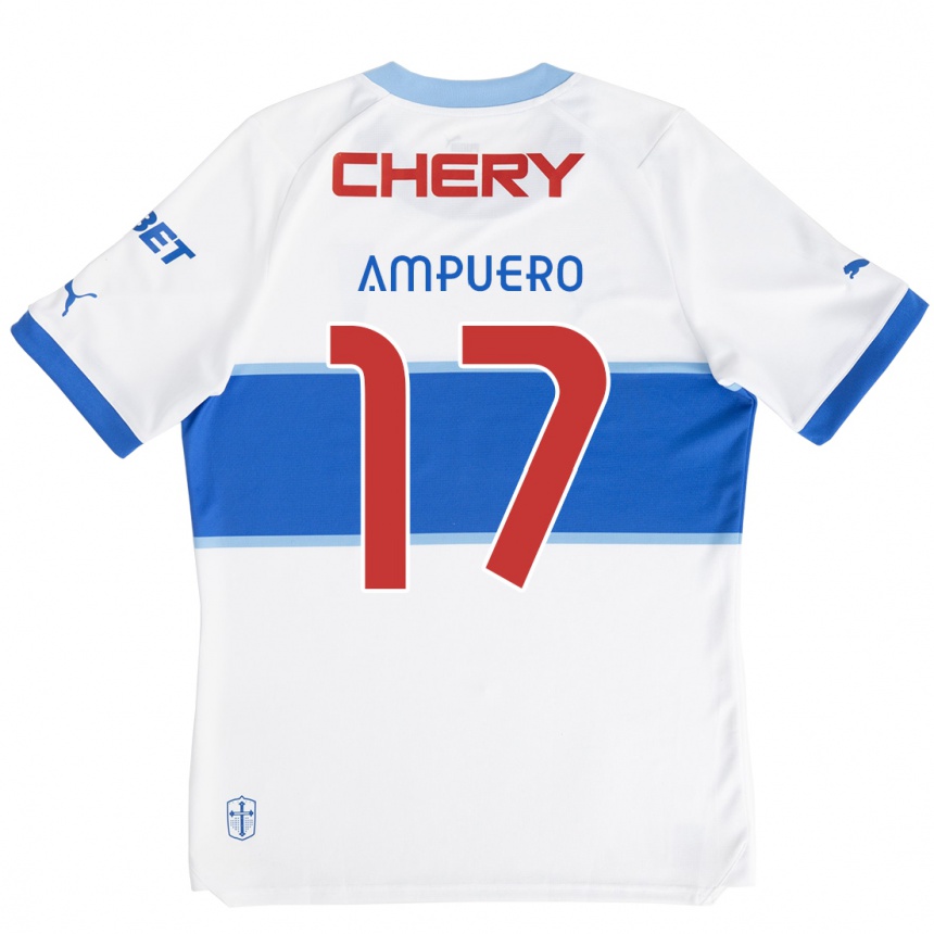 Kids Football Branco Ampuero #17 White Blue Home Jersey 2024/25 T-Shirt