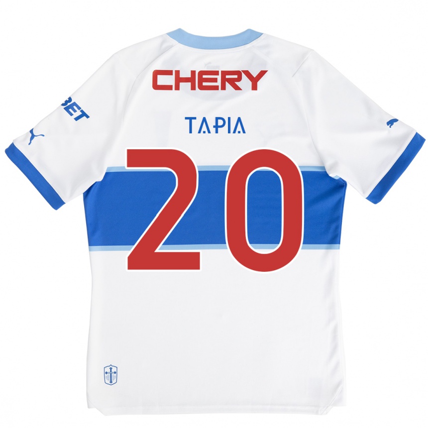 Kids Football Gonzalo Tapia #20 White Blue Home Jersey 2024/25 T-Shirt