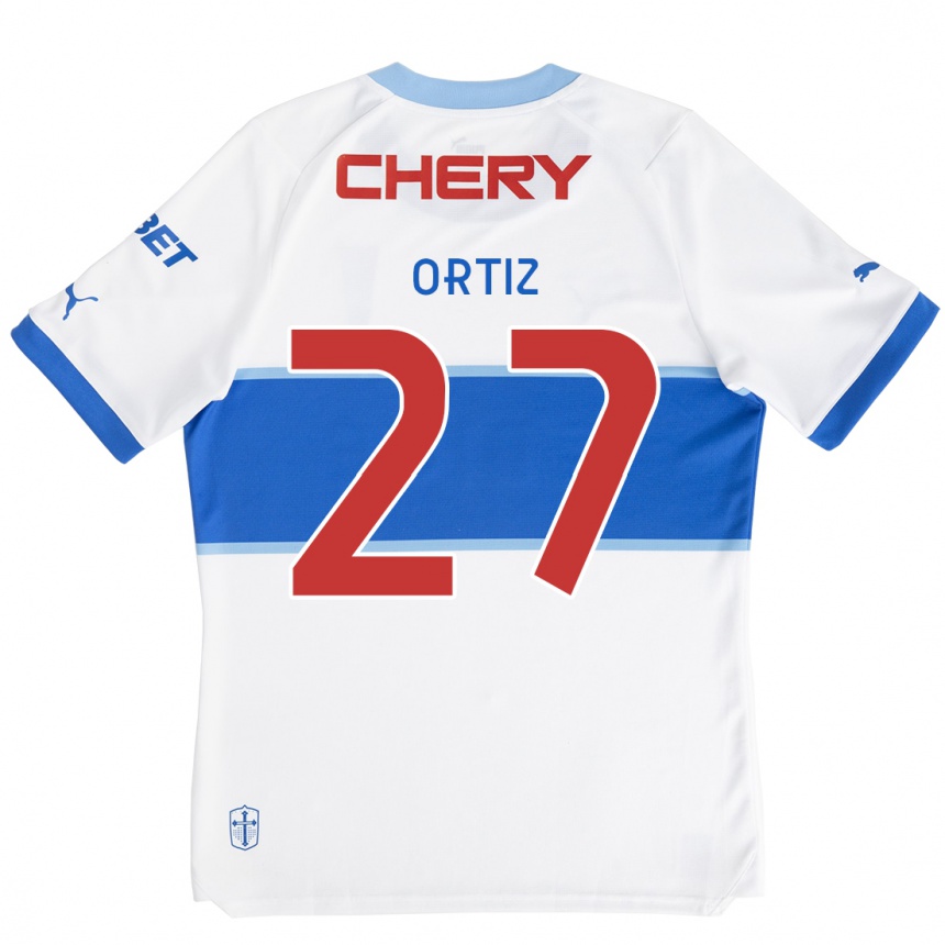 Kids Football Jorge Ortiz #27 White Blue Home Jersey 2024/25 T-Shirt