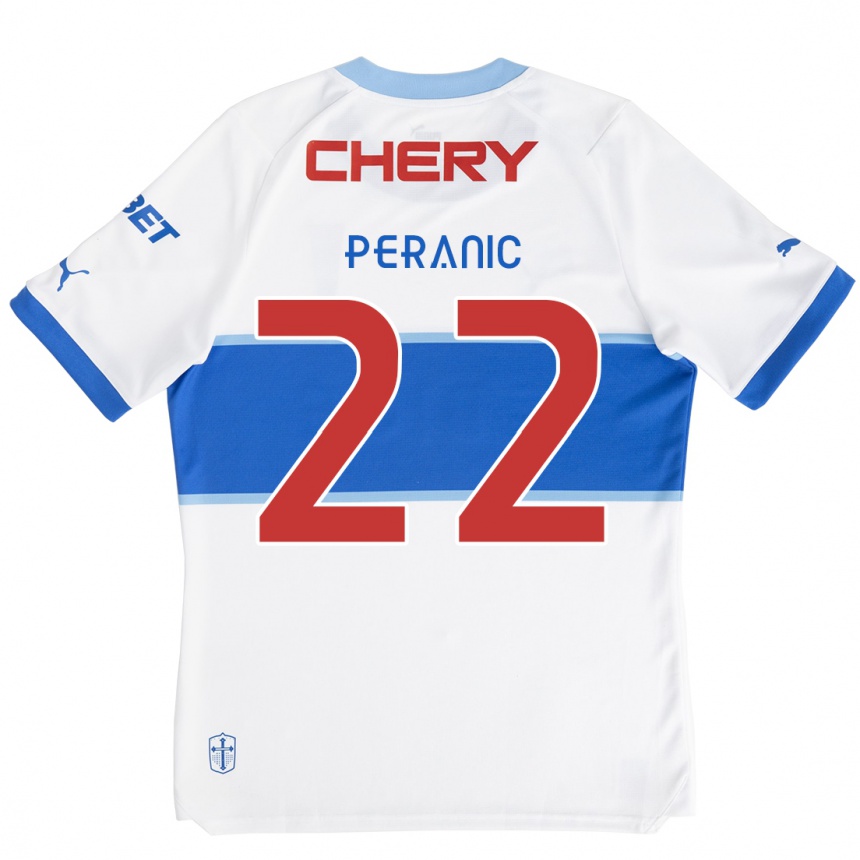 Kids Football Nicolás Peranic #22 White Blue Home Jersey 2024/25 T-Shirt