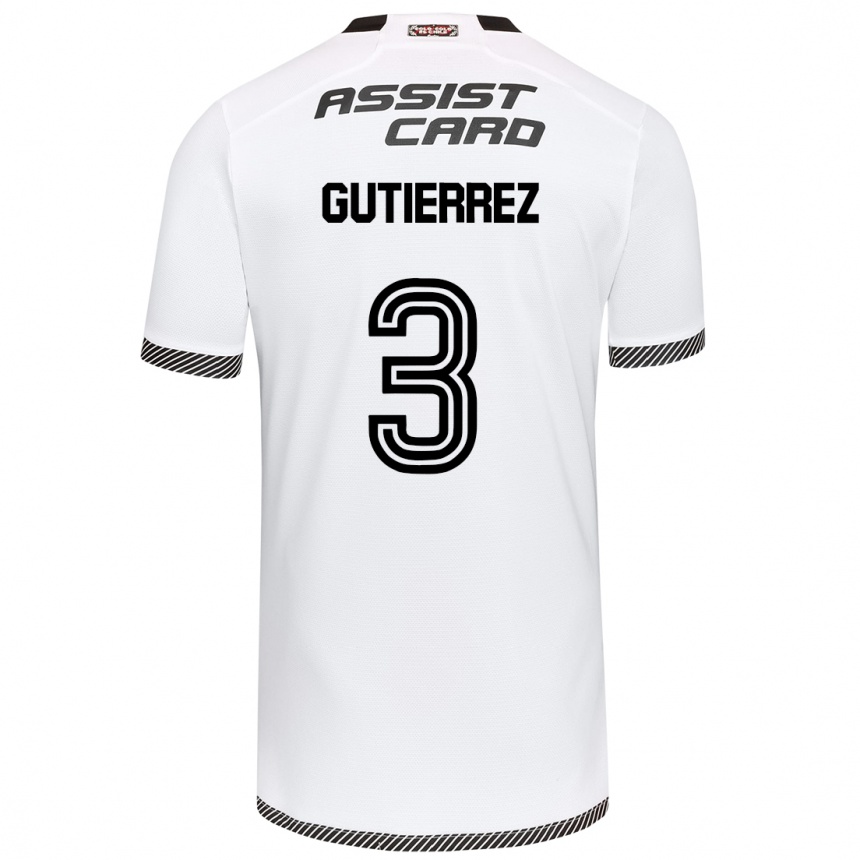 Kids Football Daniel Gutiérrez #3 White Black Home Jersey 2024/25 T-Shirt