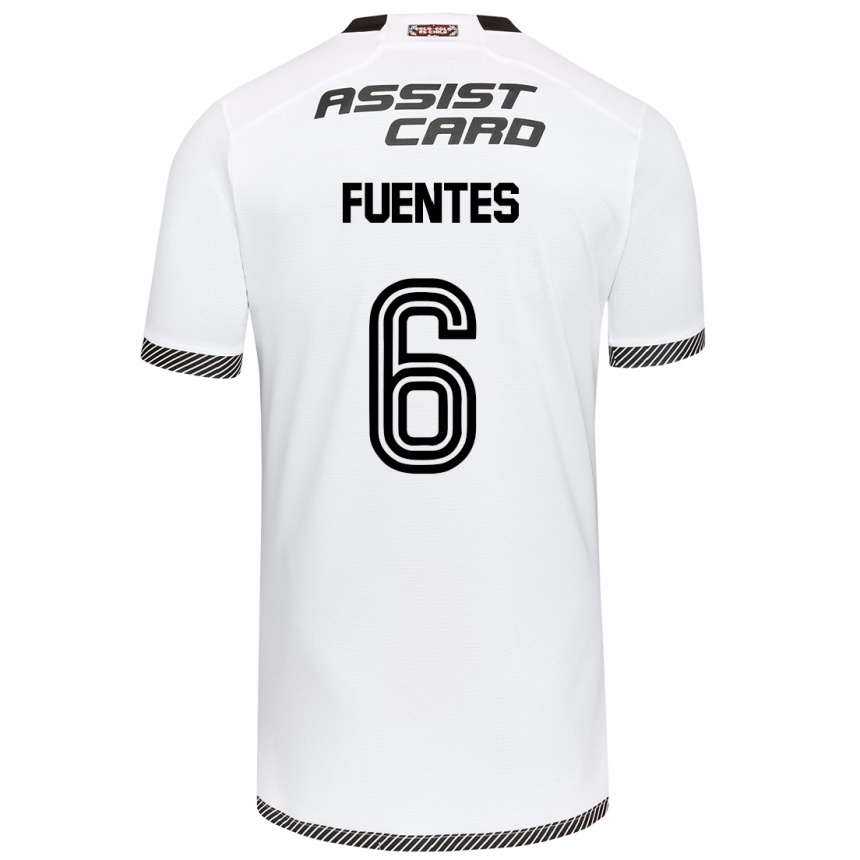 Kids Football César Fuentes #6 White Black Home Jersey 2024/25 T-Shirt