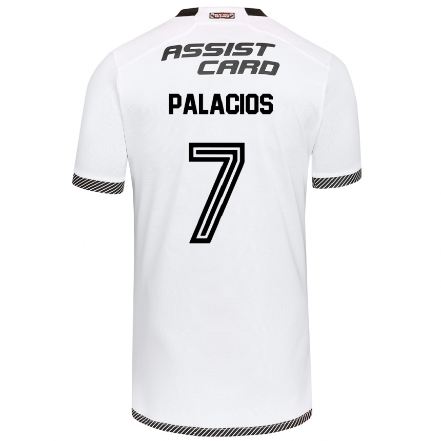 Kids Football Carlos Palacios #7 White Black Home Jersey 2024/25 T-Shirt