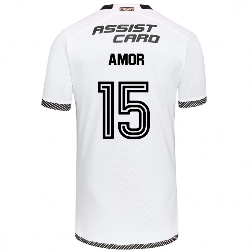 Kids Football Emiliano Amor #15 White Black Home Jersey 2024/25 T-Shirt