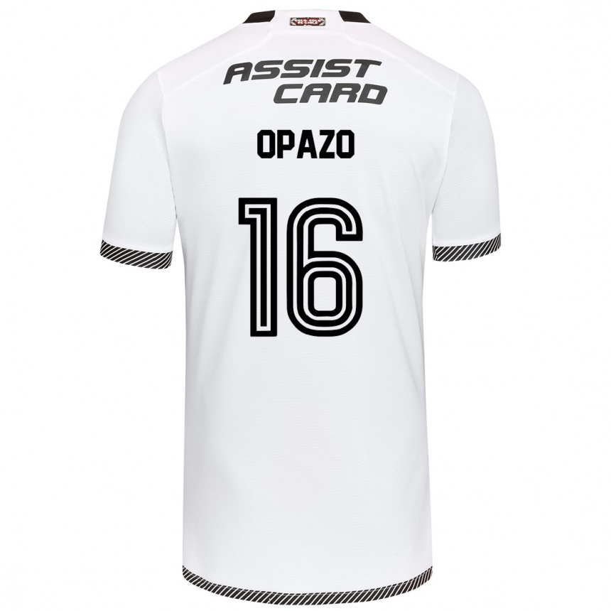 Kids Football Óscar Opazo #16 White Black Home Jersey 2024/25 T-Shirt