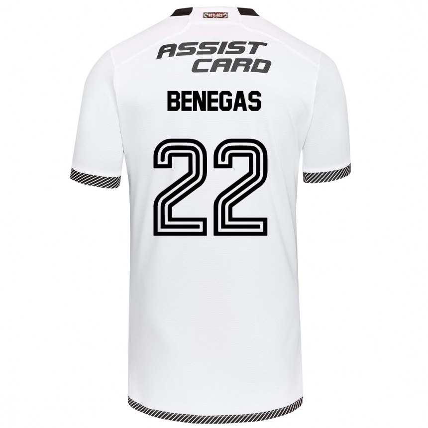 Kids Football Leandro Benegas #22 White Black Home Jersey 2024/25 T-Shirt