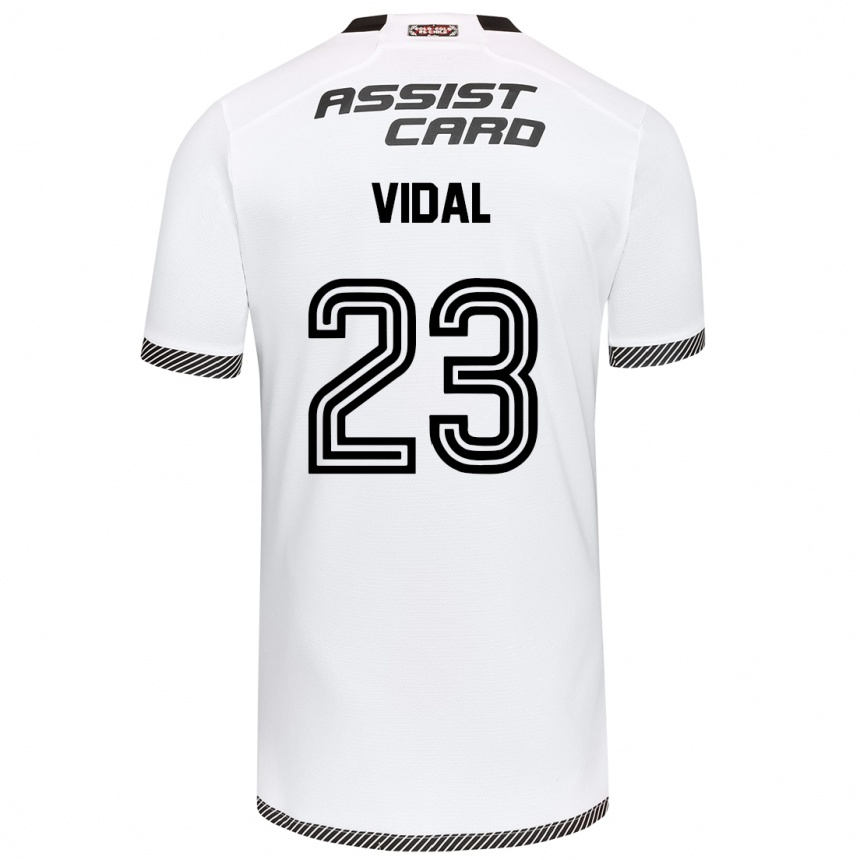 Kids Football Arturo Vidal #23 White Black Home Jersey 2024/25 T-Shirt