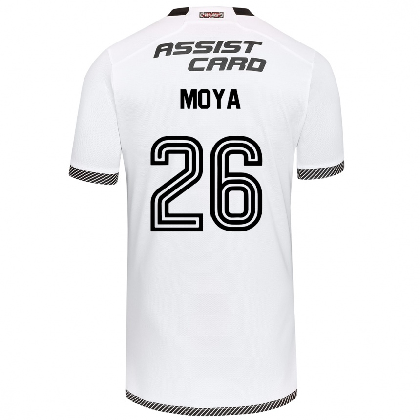 Kids Football Matías Moya #26 White Black Home Jersey 2024/25 T-Shirt