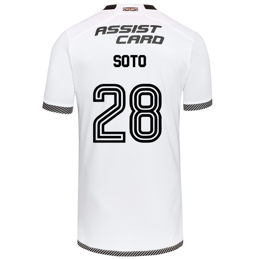 Kids Football Lucas Soto #28 White Black Home Jersey 2024/25 T-Shirt