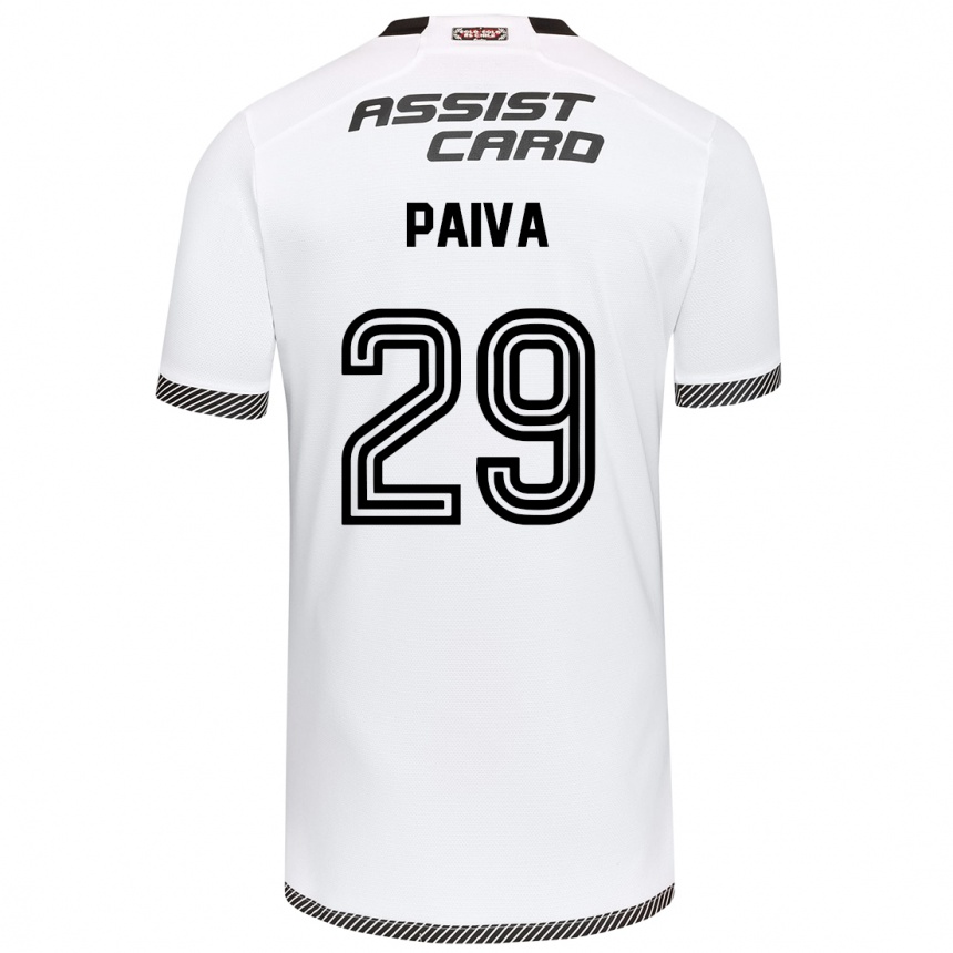 Kids Football Guillermo Paiva #29 White Black Home Jersey 2024/25 T-Shirt