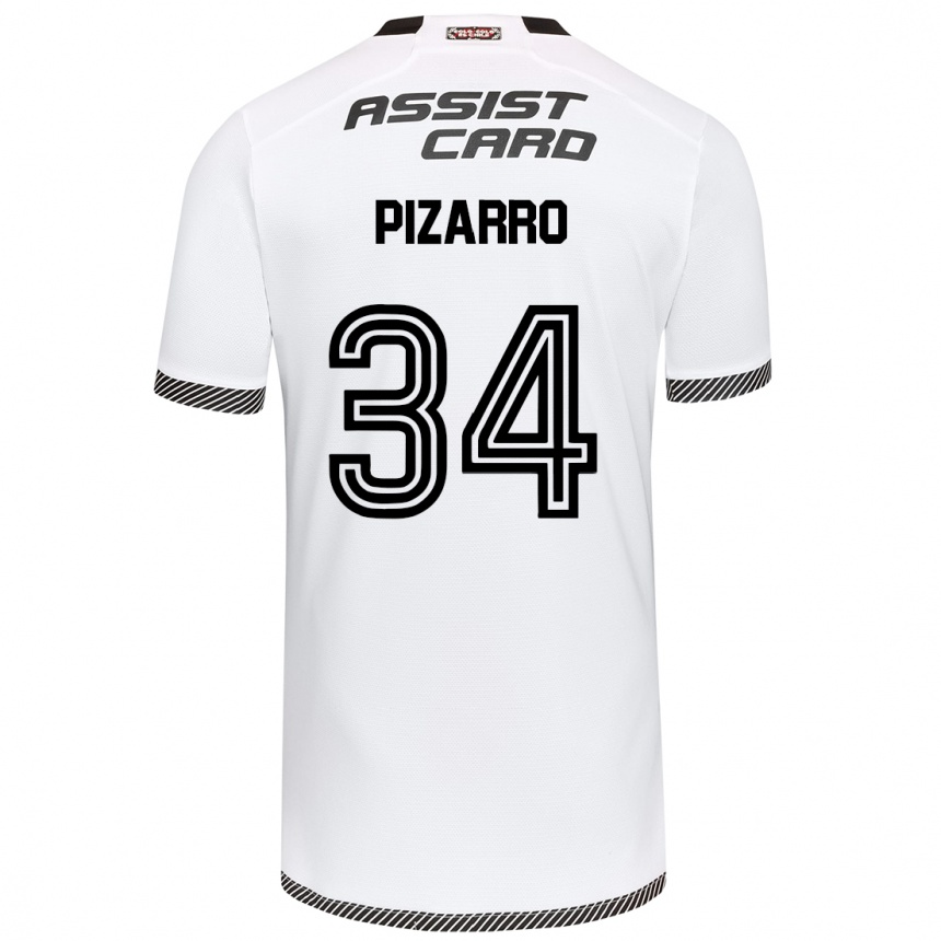 Kids Football Vicente Pizarro #34 White Black Home Jersey 2024/25 T-Shirt