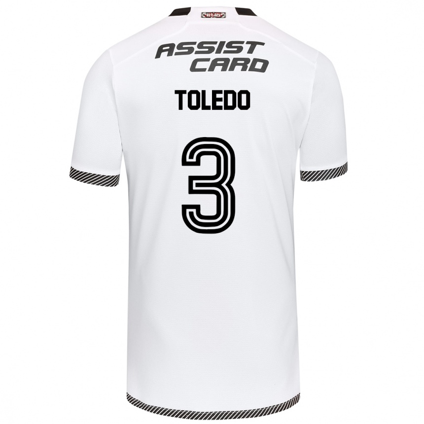 Kids Football Miguel Toledo #3 White Black Home Jersey 2024/25 T-Shirt