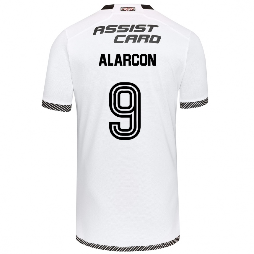 Kids Football Cristian Alarcón #9 White Black Home Jersey 2024/25 T-Shirt