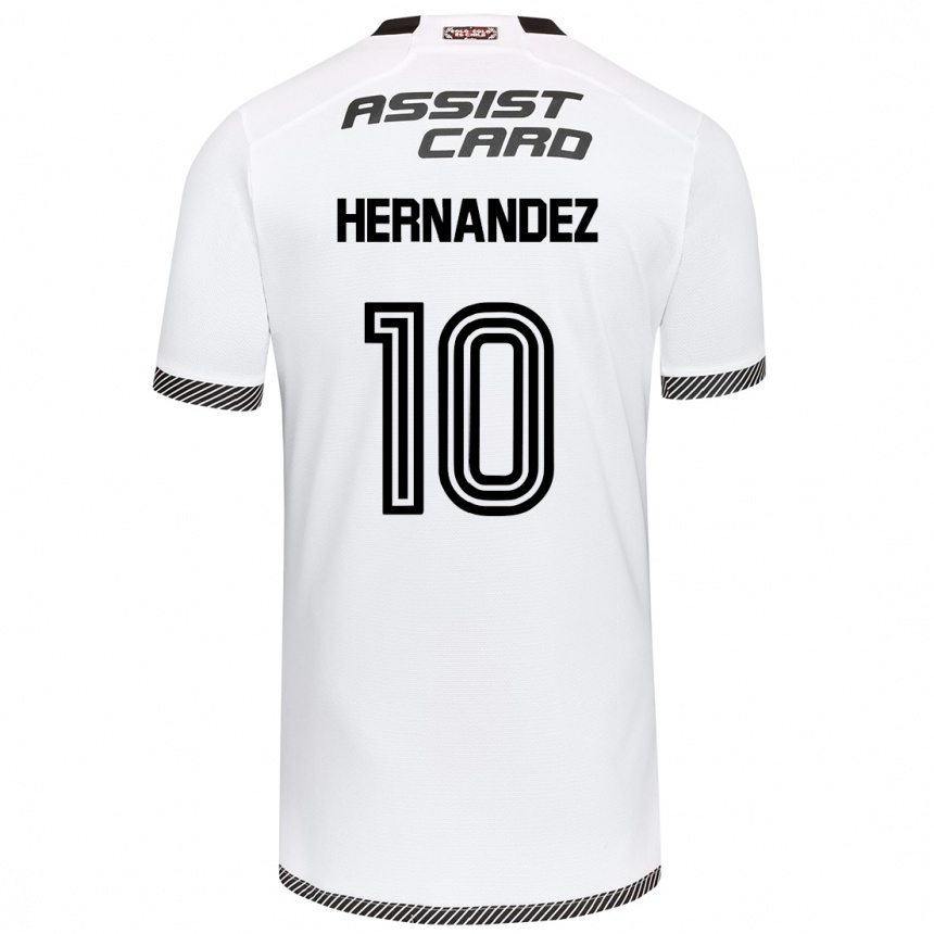 Kids Football Leandro Hernández #10 White Black Home Jersey 2024/25 T-Shirt