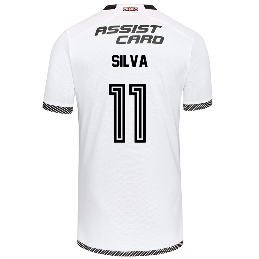 Kids Football Martín Silva #11 White Black Home Jersey 2024/25 T-Shirt