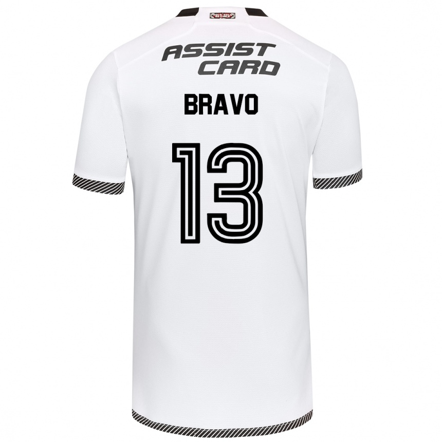 Kids Football Santiago Bravo #13 White Black Home Jersey 2024/25 T-Shirt