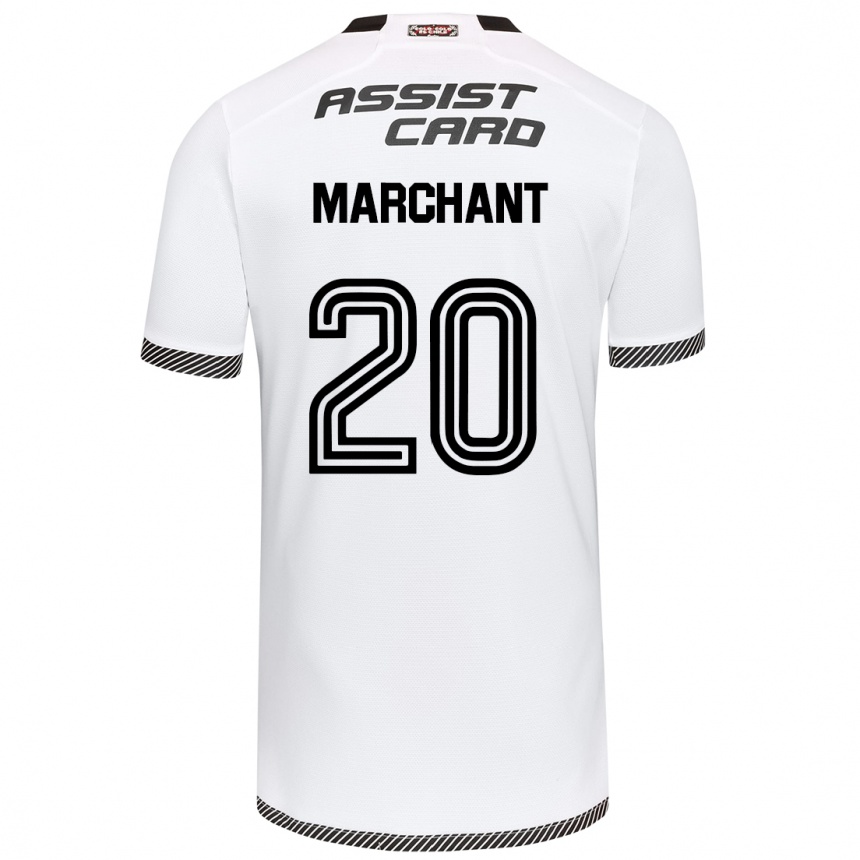 Kids Football Francisco Marchant #20 White Black Home Jersey 2024/25 T-Shirt