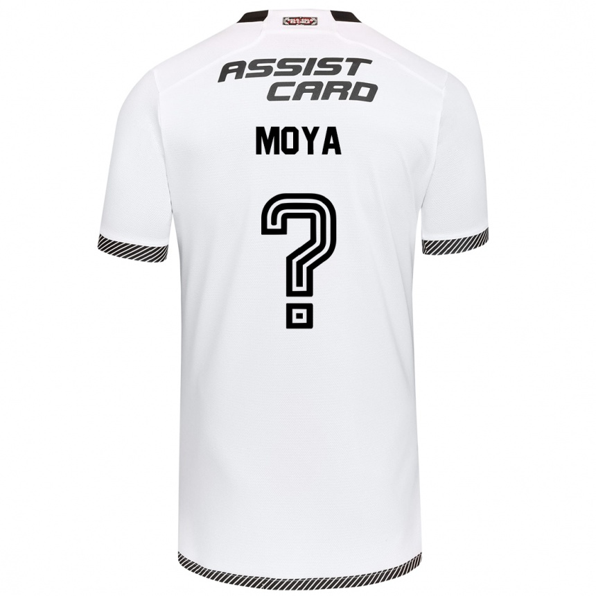 Kids Football Matías Moya #0 White Black Home Jersey 2024/25 T-Shirt