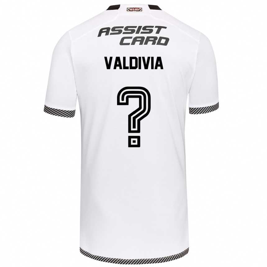 Kids Football Felipe Valdivia #0 White Black Home Jersey 2024/25 T-Shirt