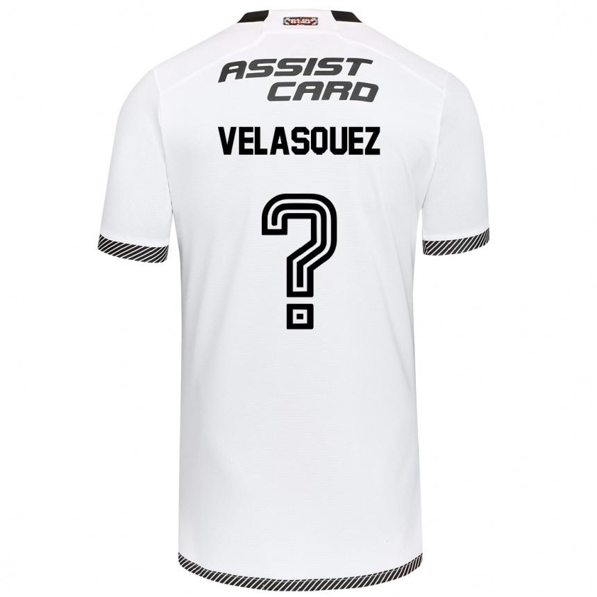 Kids Football Milovan Velásquez #0 White Black Home Jersey 2024/25 T-Shirt