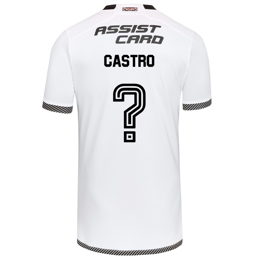 Kids Football Benjamín Castro #0 White Black Home Jersey 2024/25 T-Shirt