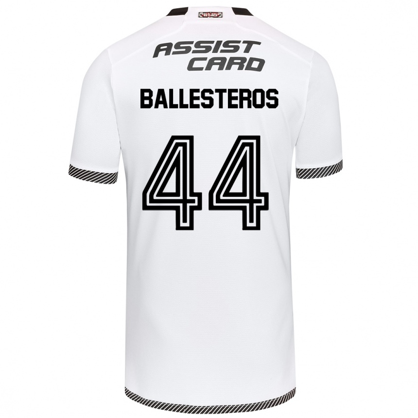 Kids Football Martín Ballesteros #44 White Black Home Jersey 2024/25 T-Shirt