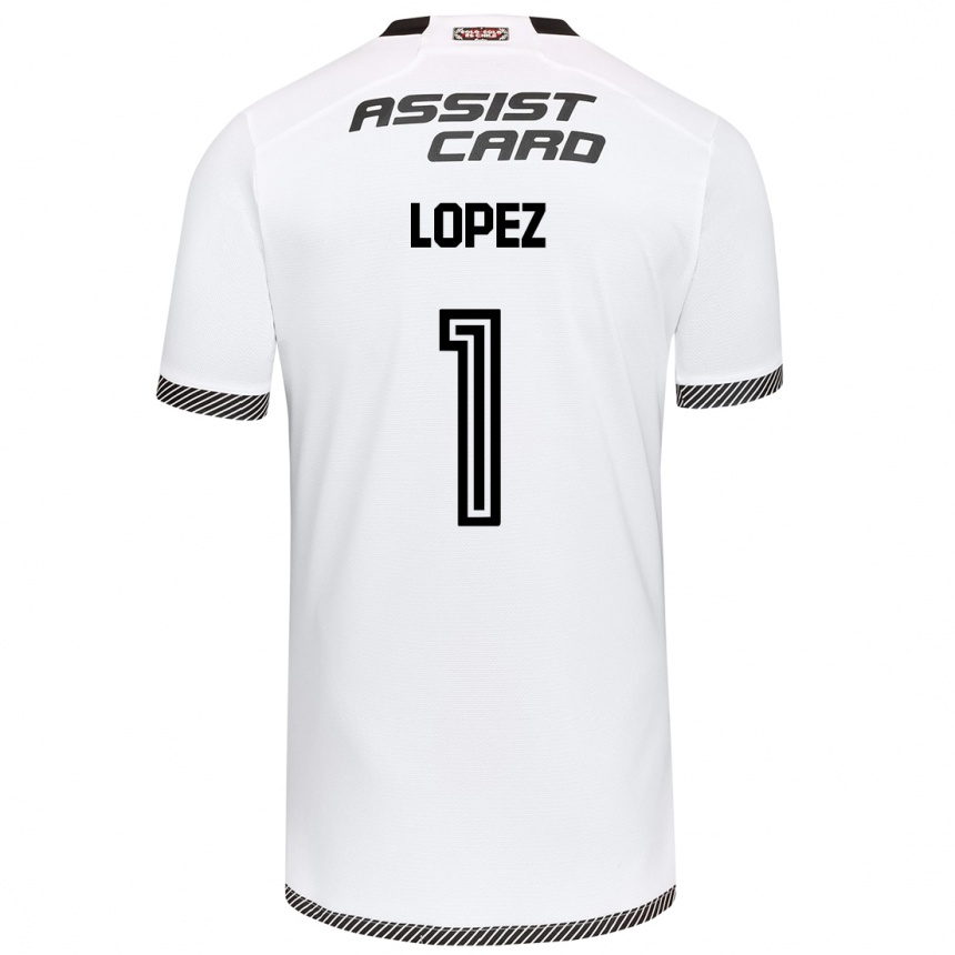 Kids Football Yessenia López #1 White Black Home Jersey 2024/25 T-Shirt