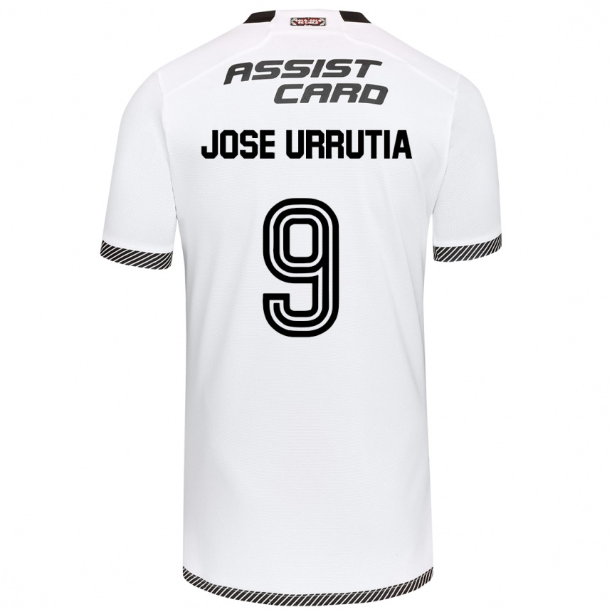 Kids Football María José Urrutia #9 White Black Home Jersey 2024/25 T-Shirt