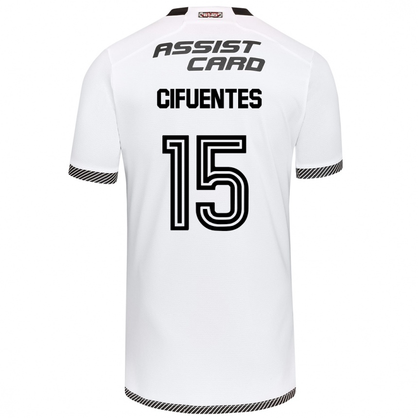 Kids Football Anaís Cifuentes #15 White Black Home Jersey 2024/25 T-Shirt