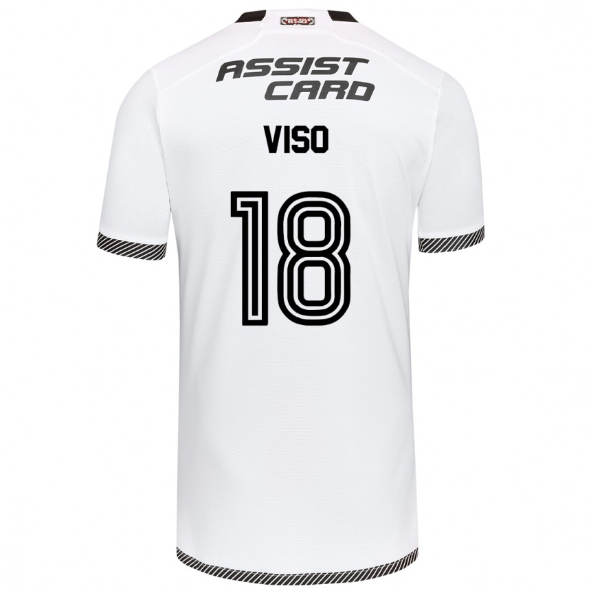 Kids Football Ysaura Viso #18 White Black Home Jersey 2024/25 T-Shirt