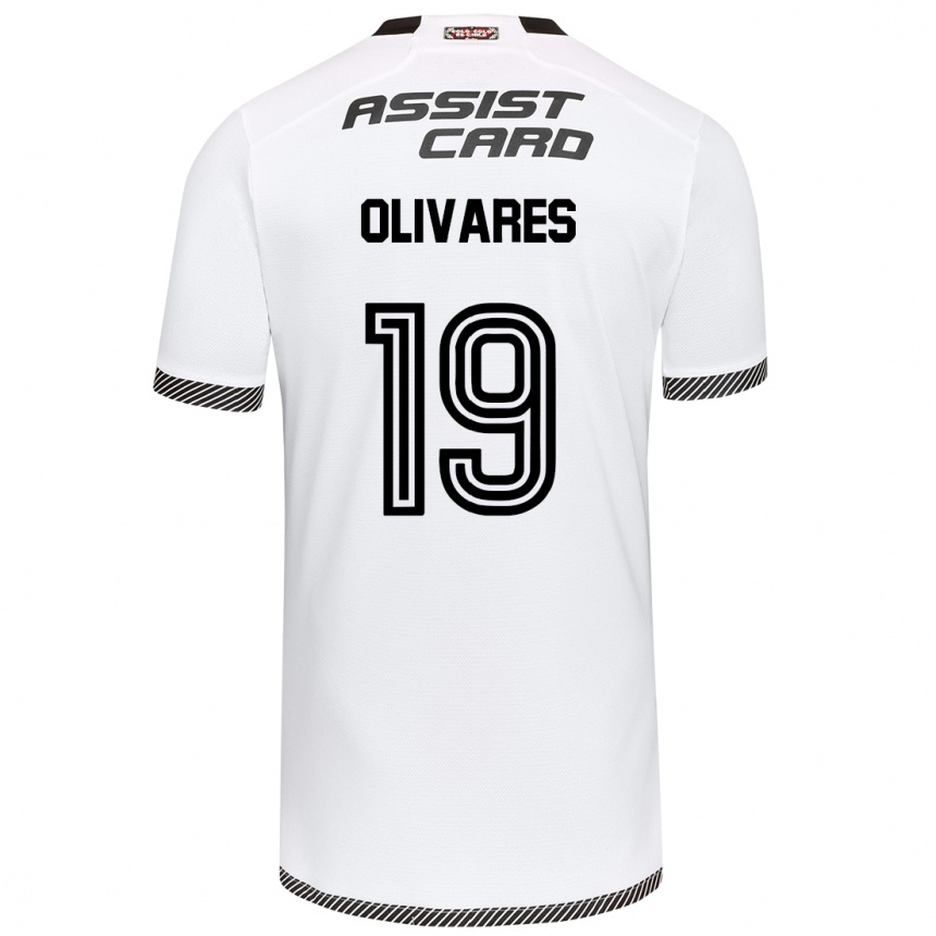 Kids Football Michelle Olivares #19 White Black Home Jersey 2024/25 T-Shirt