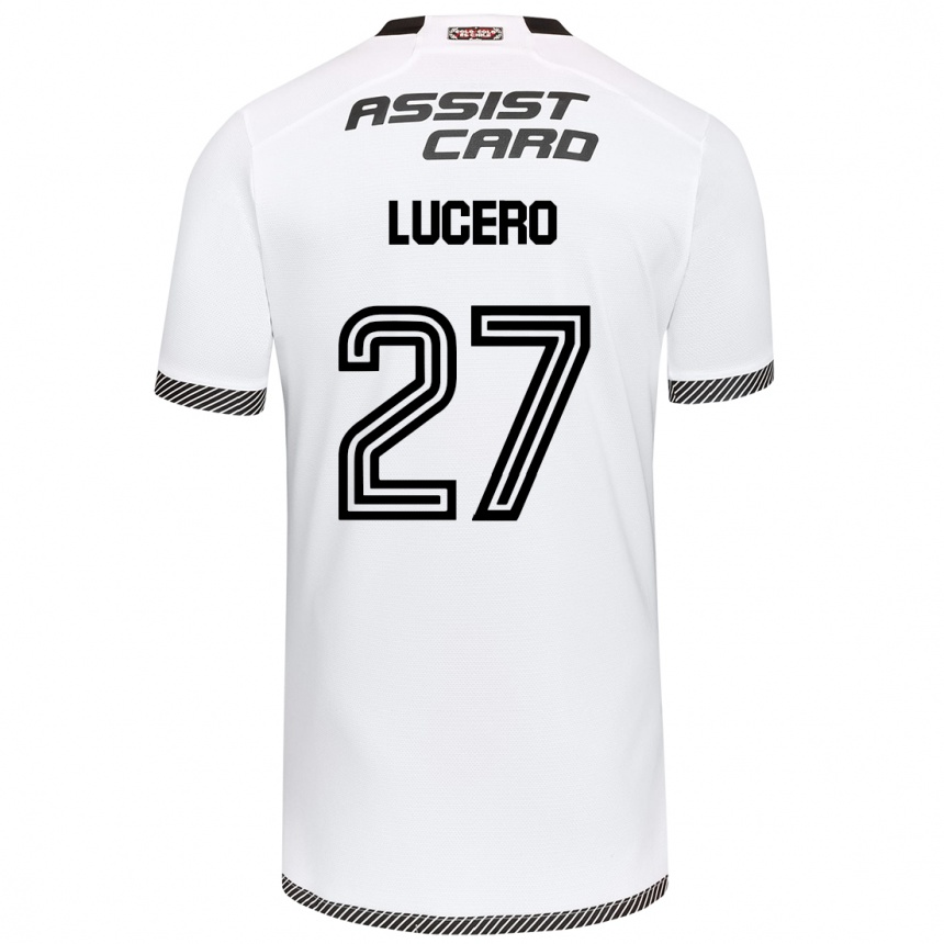 Kids Football Valentina Lucero #27 White Black Home Jersey 2024/25 T-Shirt