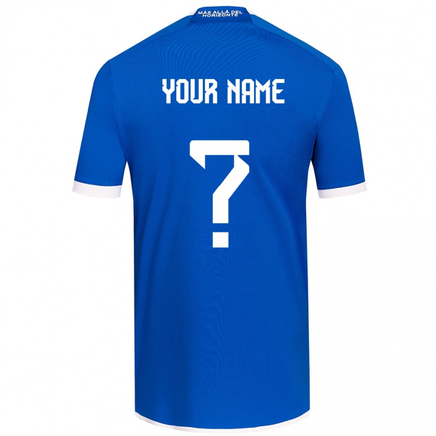 Kids Football Your Name #0 Blue White Home Jersey 2024/25 T-Shirt