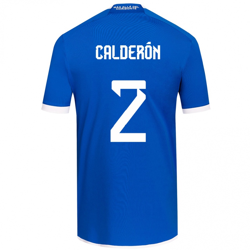 Kids Football Franco Calderón #2 Blue White Home Jersey 2024/25 T-Shirt