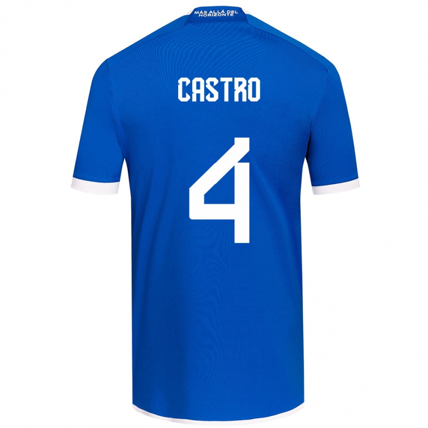 Kids Football José Ignacio Castro #4 Blue White Home Jersey 2024/25 T-Shirt