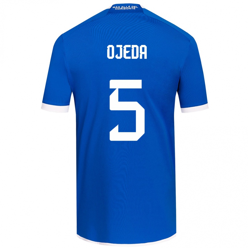 Kids Football Emmanuel Ojeda #5 Blue White Home Jersey 2024/25 T-Shirt