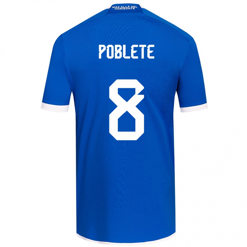 Kids Football Israel Poblete #8 Blue White Home Jersey 2024/25 T-Shirt