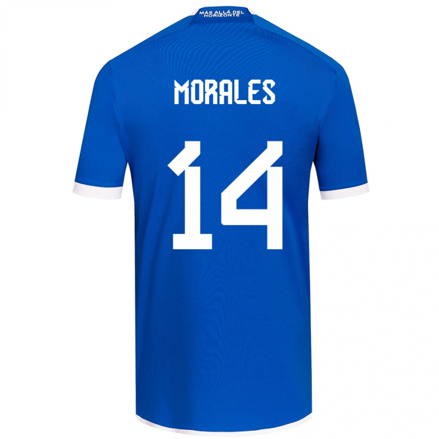 Kids Football Marcelo Morales #14 Blue White Home Jersey 2024/25 T-Shirt