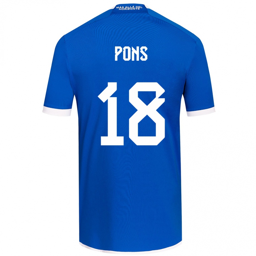 Kids Football Luciano Pons #18 Blue White Home Jersey 2024/25 T-Shirt