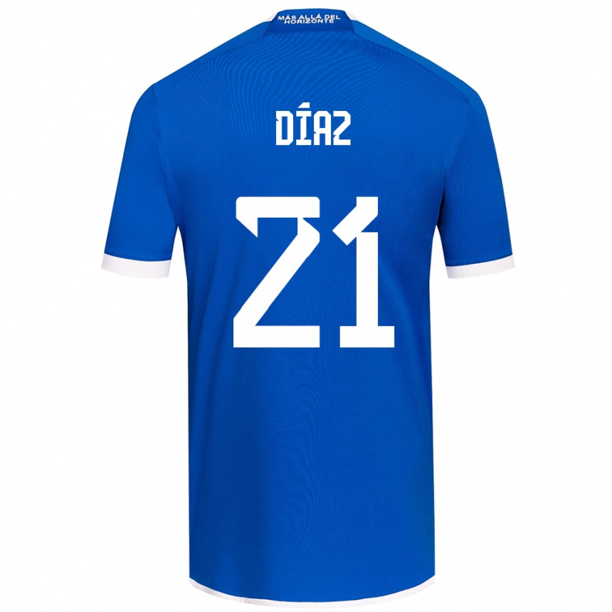 Kids Football Marcelo Díaz #21 Blue White Home Jersey 2024/25 T-Shirt