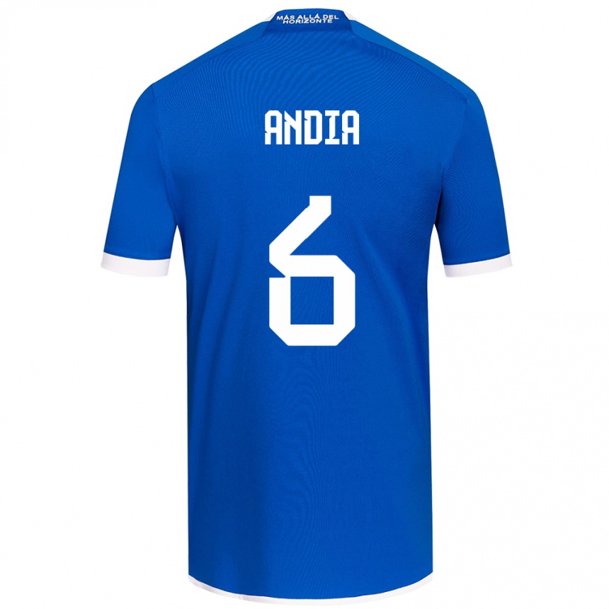 Kids Football Yonathan Andía #6 Blue White Home Jersey 2024/25 T-Shirt