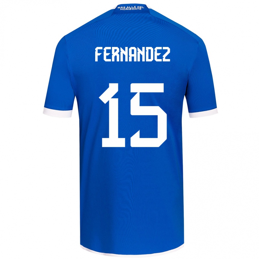 Kids Football Vicente Fernández #15 Blue White Home Jersey 2024/25 T-Shirt