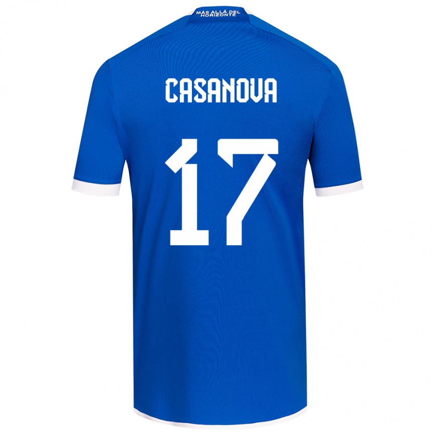 Kids Football Luis Casanova #17 Blue White Home Jersey 2024/25 T-Shirt